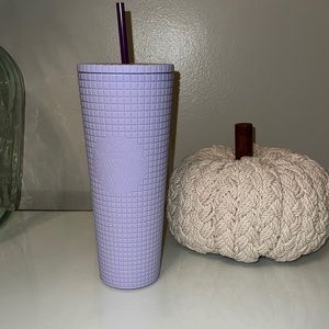 BRAND New. Starbucks Lilac Grid, soft touch 24oz Tumbler.